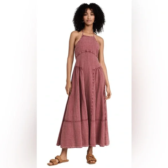 120. FREE PEOPLE Mind Over Matter Midi in Burnt Henna Sz M NWOT $198 - Picture 6 of 12